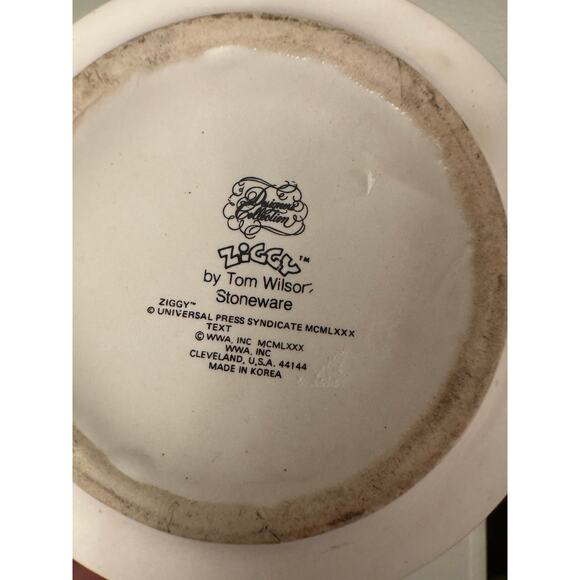 Vintage Ziggy cartoon mug "Soup's On" white 1980 coffee tea cup - Picture 4 of 4